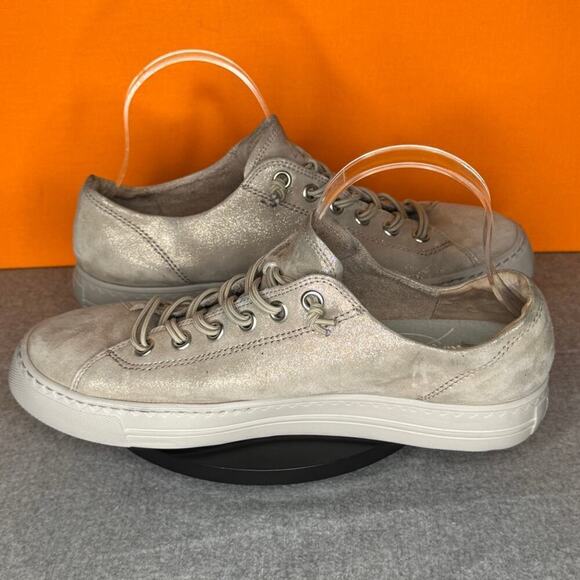 Paul‎ Green Hadley Sneaker No Tie Slip On Grey Glitter Metallic AU 7.5 US 10 - Picture 1 of 8